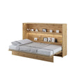 Lenart Pat rabatabil pe perete, cu mecanism pneumatic si somiera inclusa, Bed Concept Horizontal Stejar Artisan, 200 x 120 cm