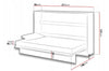 Lenart Pat rabatabil pe perete, cu mecanism pneumatic si somiera inclusa, Bed Concept Horizontal Stejar Artisan, 200 x 120 cm