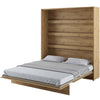 Lenart Pat rabatabil pe perete, cu mecanism pneumatic si somiera inclusa, Bed Concept Vertical Stejar Artisan, 200 x 180 cm