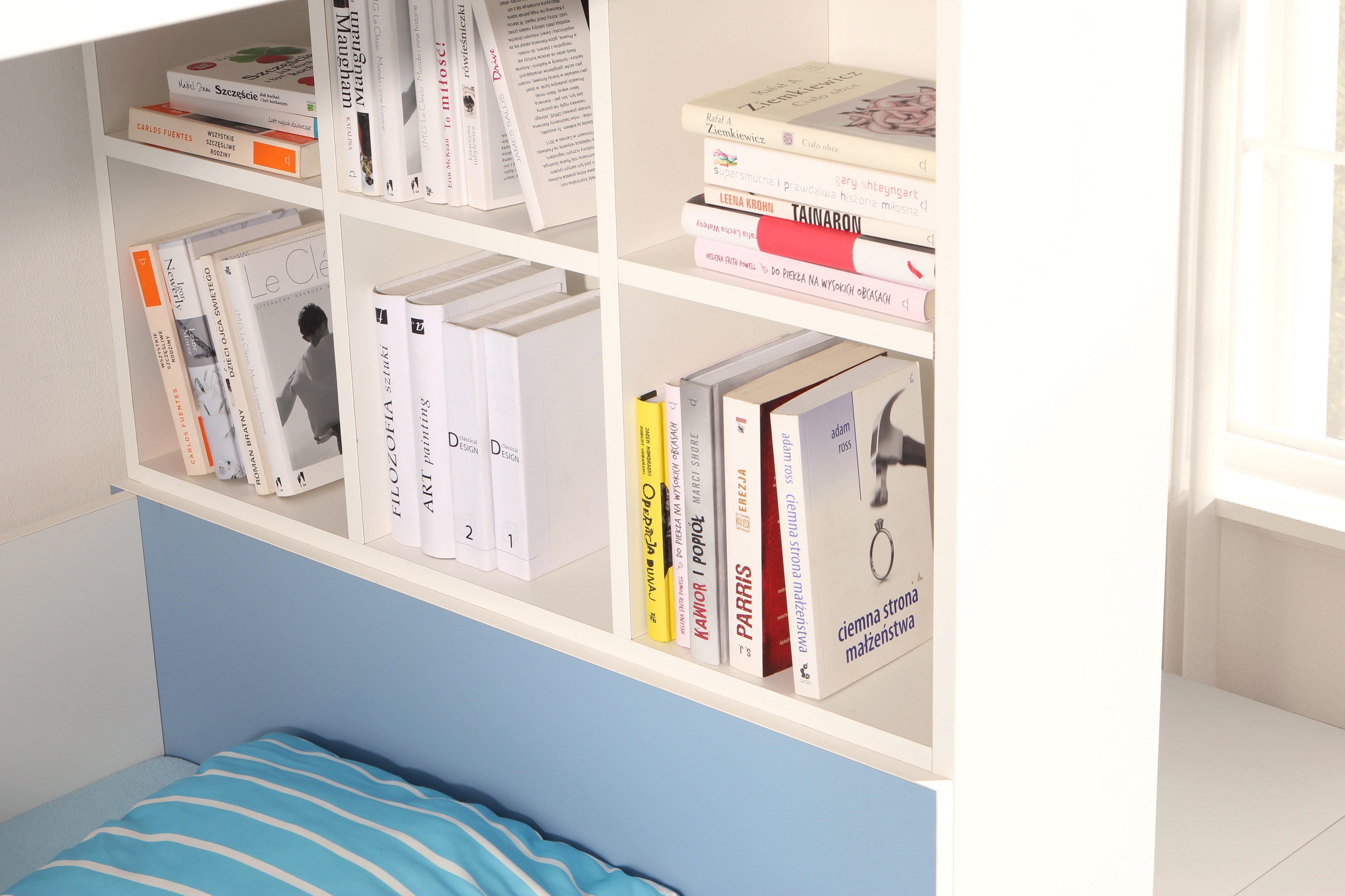 Pat supraetajat din lemn de pin si pal, cu 2 sertare pentru copii Gaspar, 200 x 90 cm (5)