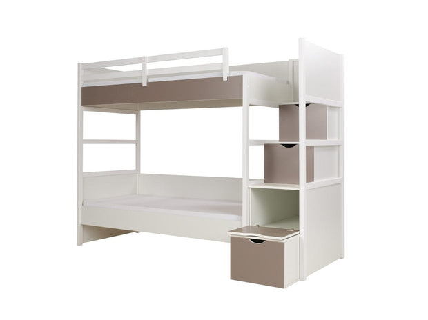 Pat supraetajat din lemn de pin si pal, pentru copii Enzo, 200 x 90 cm (1)