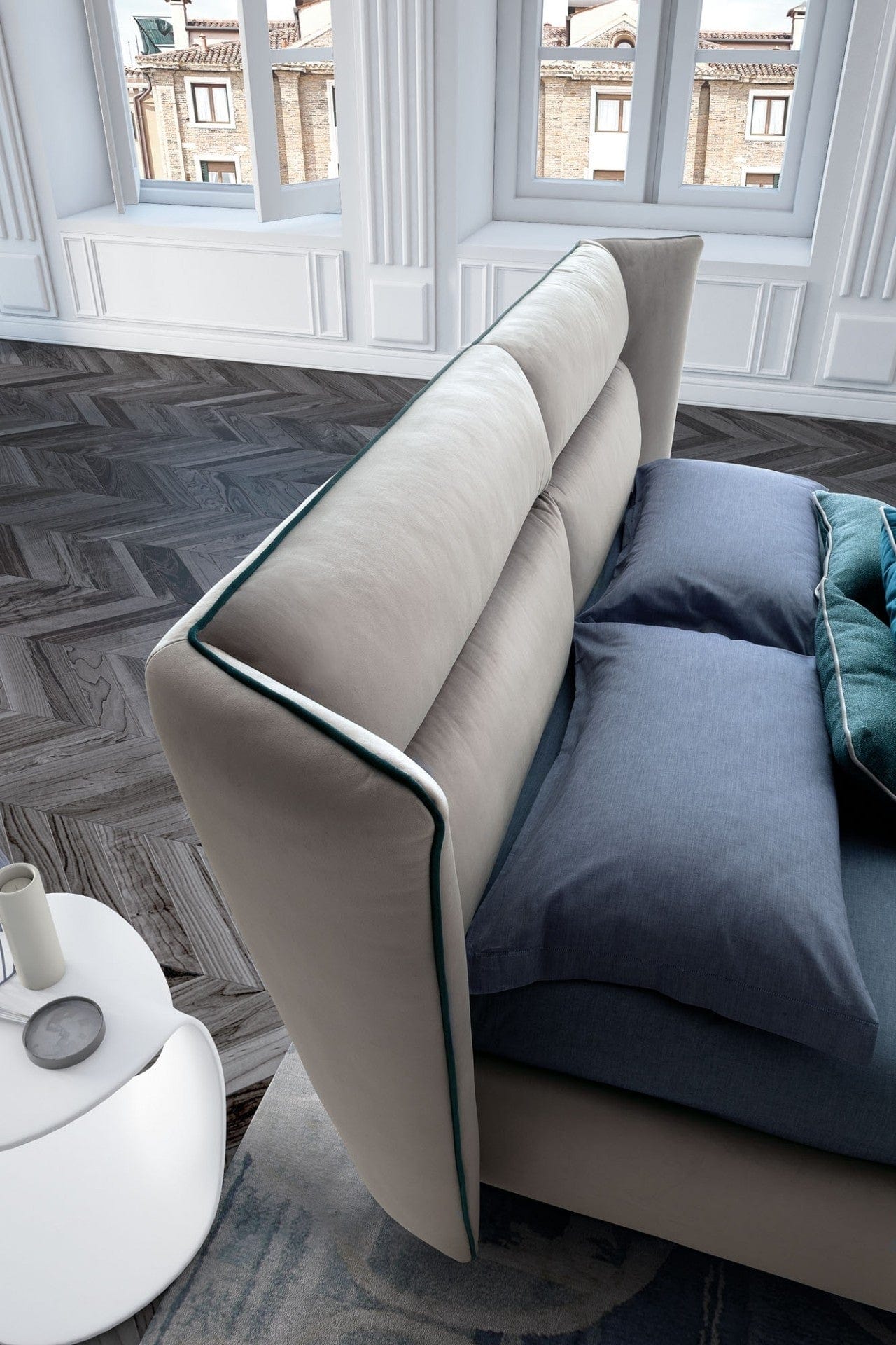 Pat tapitat cu spatiu de depozitare Passe (2)