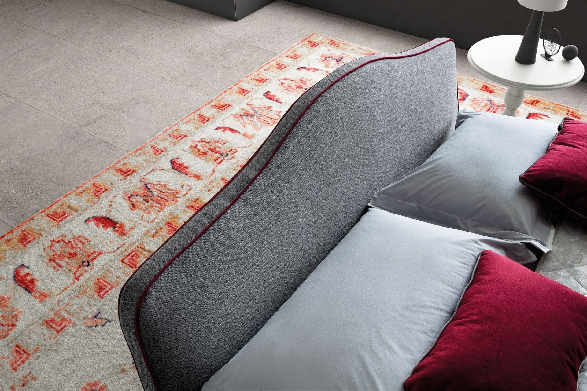 Pat tapitat cu spatiu de depozitare Rosany (2)