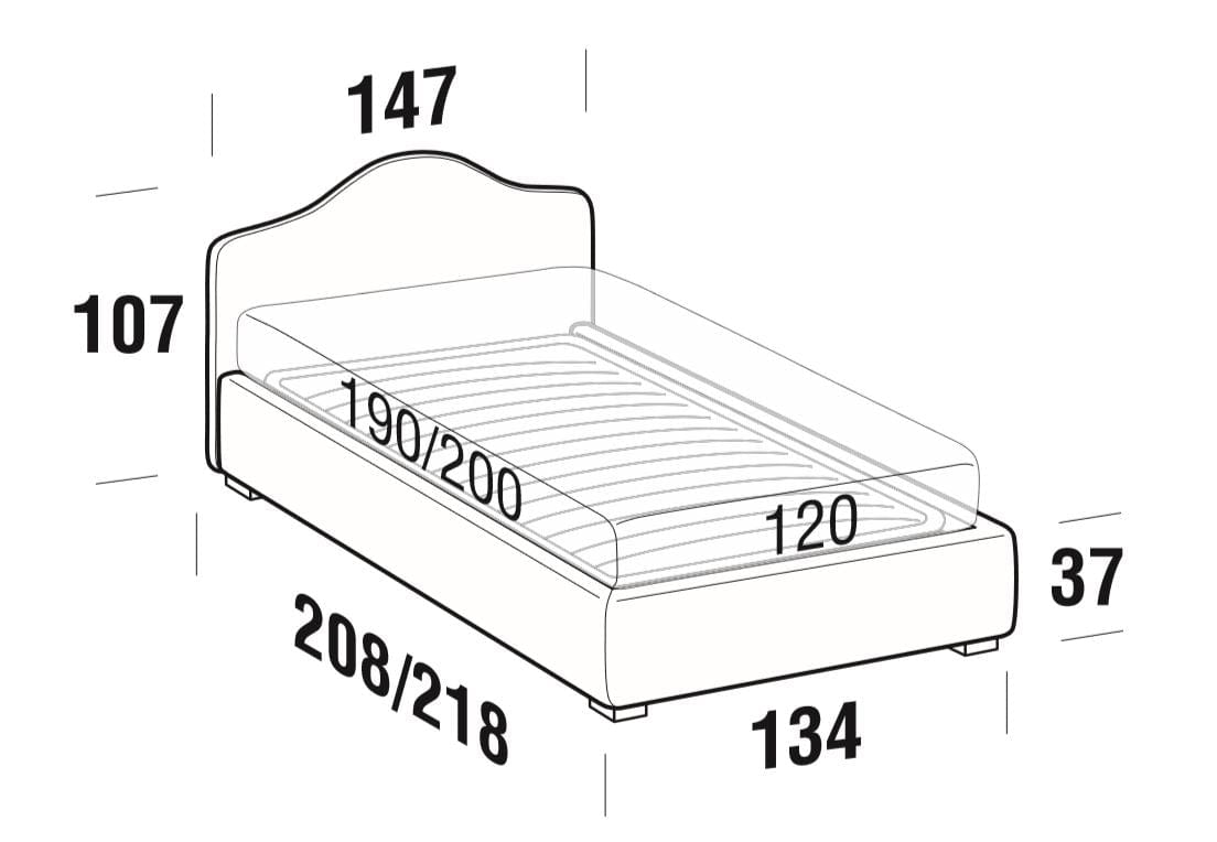 Pat tapitat cu spatiu de depozitare Rosany (5)