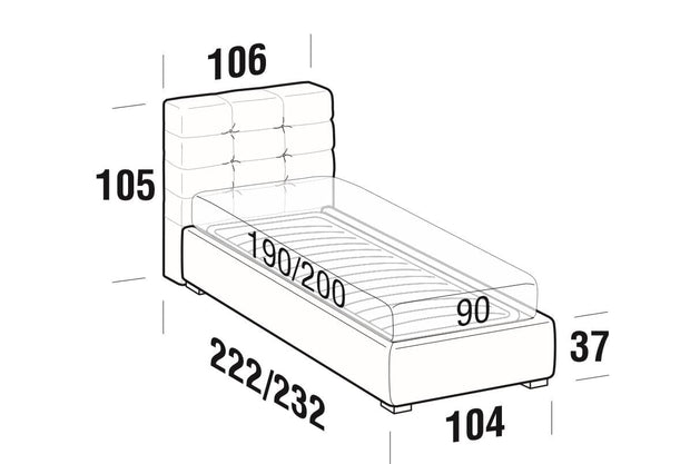 Pat tapitat cu spatiu de depozitare Tenderis (4)