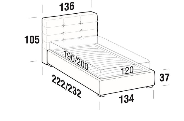 Pat tapitat cu spatiu de depozitare Tenderis (5)