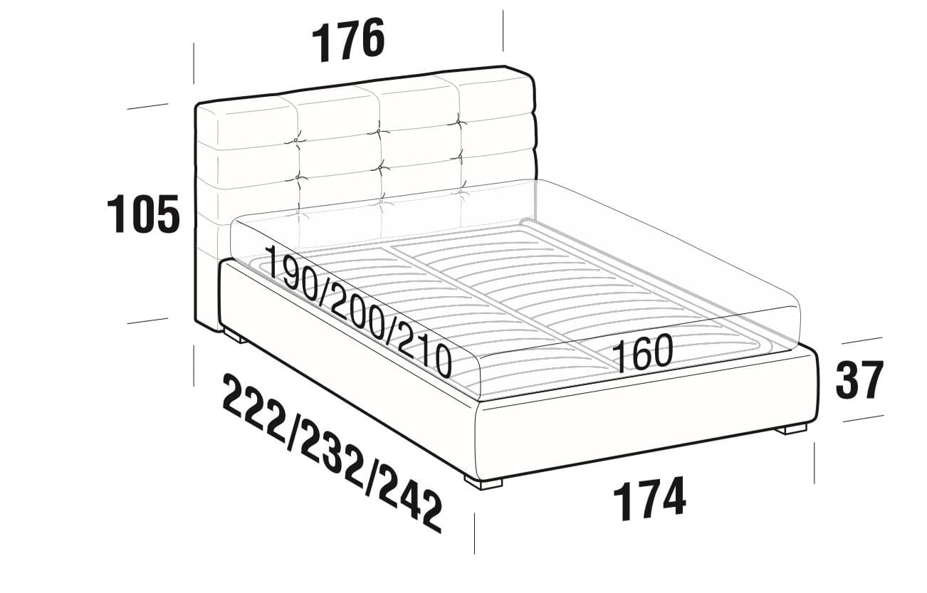 Pat tapitat cu spatiu de depozitare Tenderis (6)