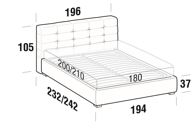 Pat tapitat cu spatiu de depozitare Tenderis (7)
