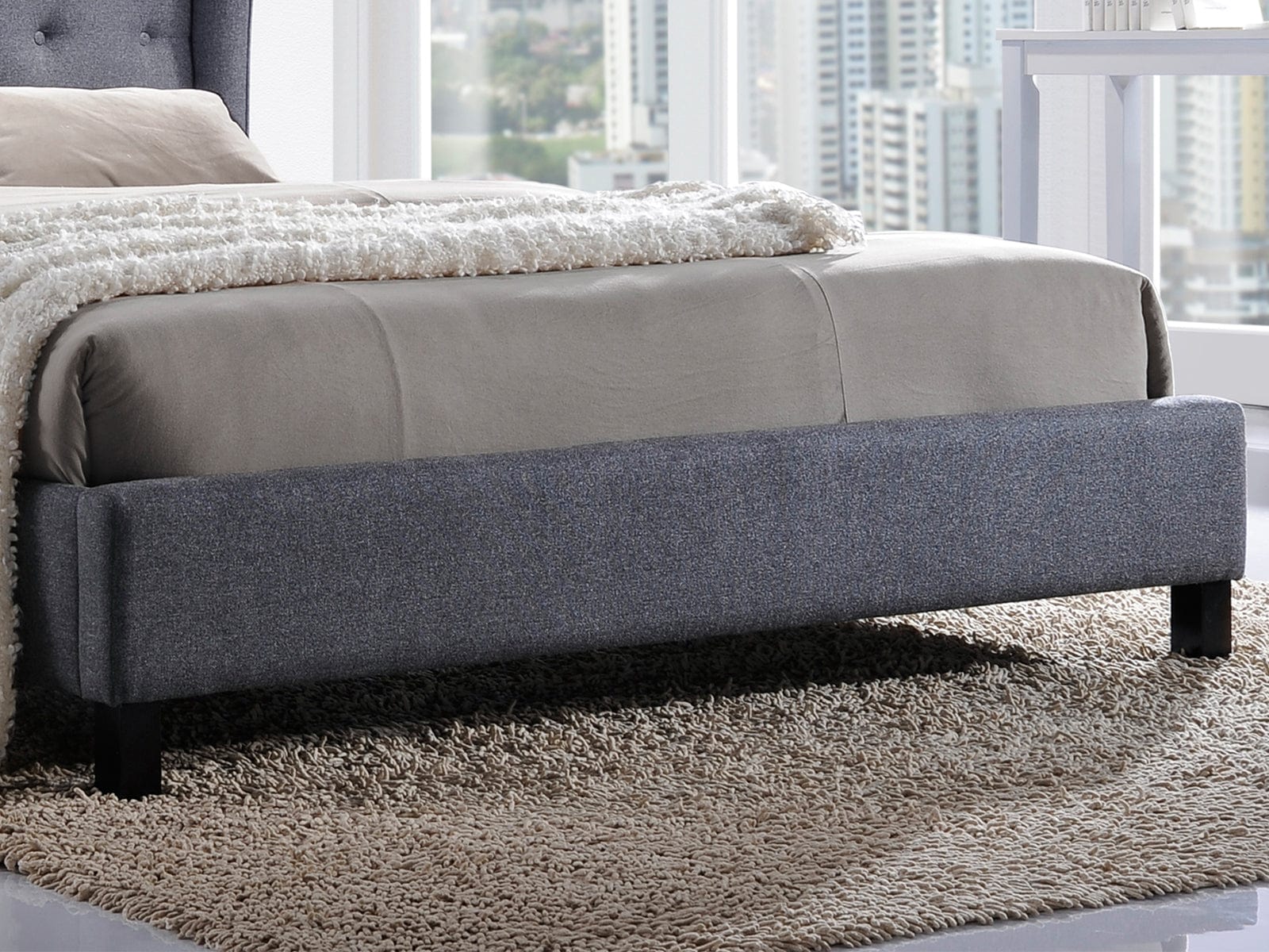 Maesta 200 x 160 cm Pat tapitat cu stofa Annabelle Grey