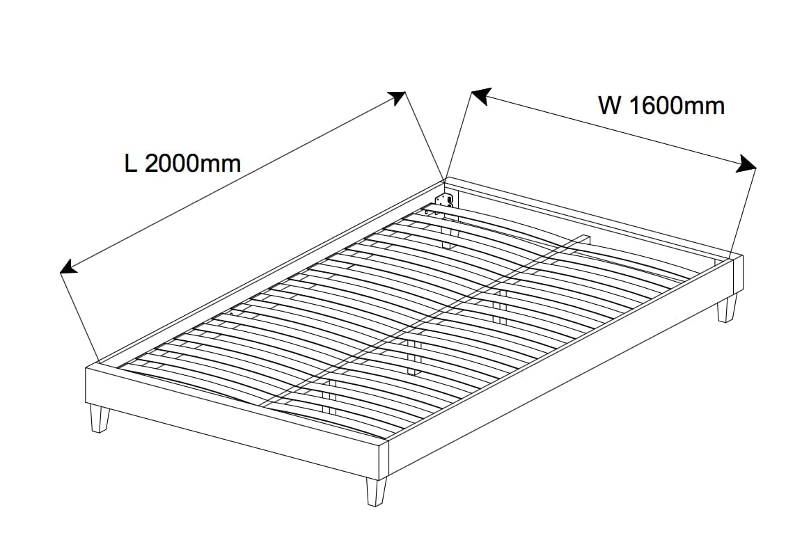 Maesta 200 x 160 cm Pat tapitat cu stofa Annabelle Grey