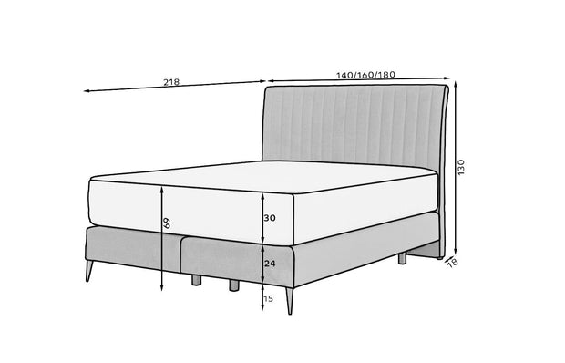 Pat tapitat cu stofa, Blanks Boxspring Verde Olive (4)