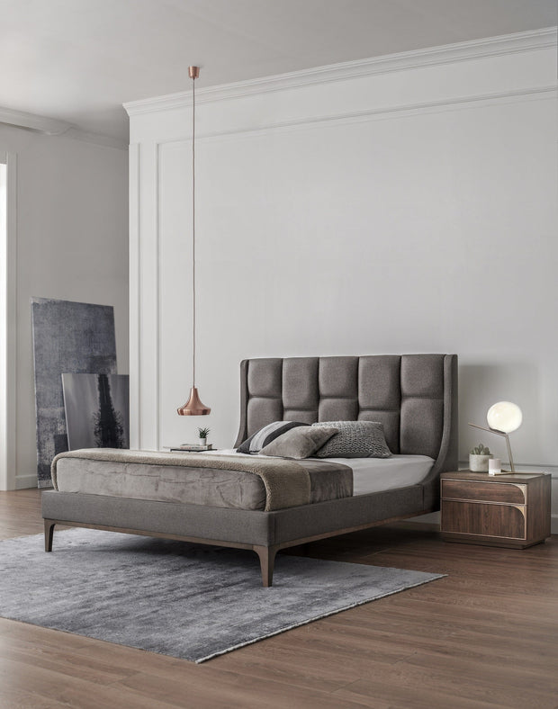 Dogtas Pat tapitat cu stofa Gold Grej