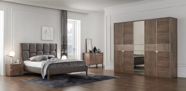 Dogtas Pat tapitat cu stofa Gold Grej