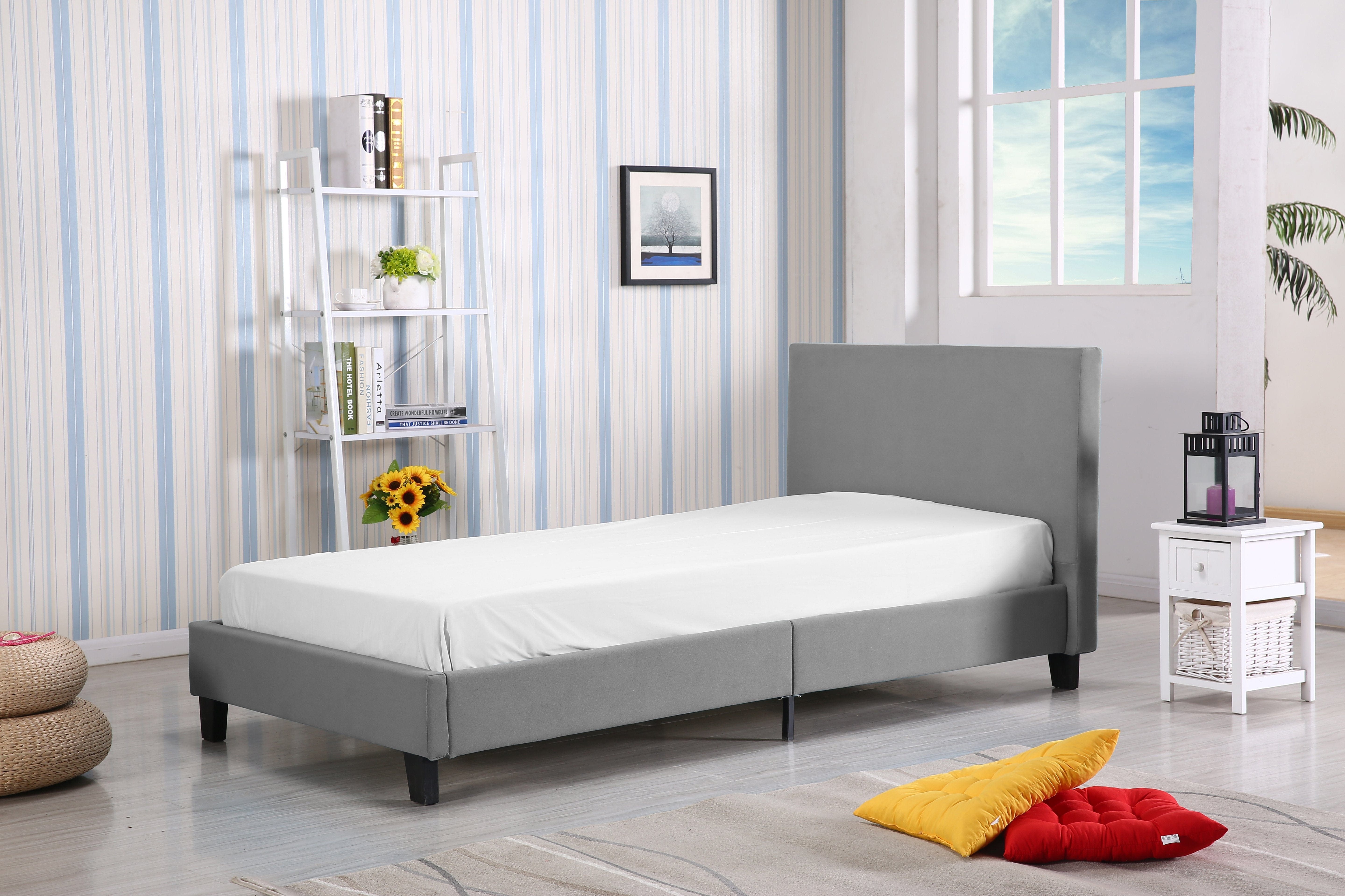 Halmar 200 x 90 cm Pat tapitat cu stofa Logani Grey