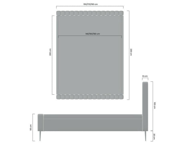 Pat tapitat cu stofa, Nicole Velvet Bleumarin / Auriu (4)