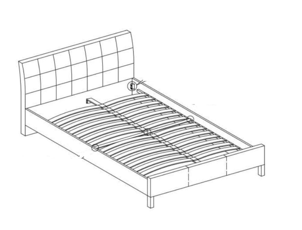 Halmar 200 x 160 cm Pat tapitat cu stofa Samantha 2 Gri, 200 x 160 cm