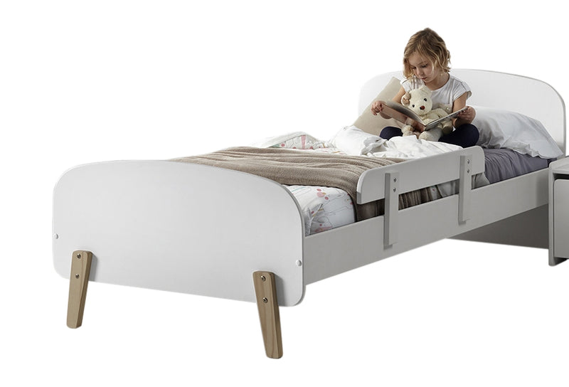 Set Mobila dormitor din lemn de pin si MDF, pentru copii 5 piese Kiddy Alb, 200 x 90 cm (1)