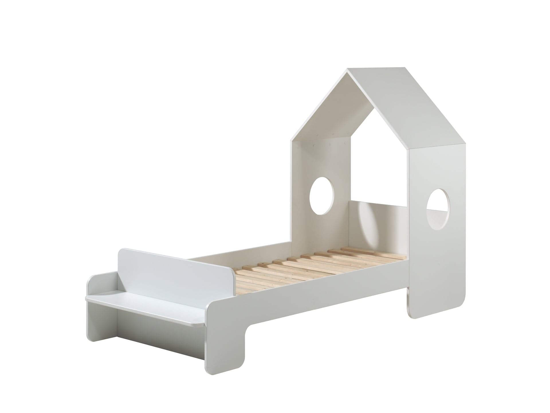 Set Mobila dormitor din MDF, pentru copii 2 piese Casami Gri / Alb, 200 x 90 cm (8)