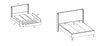 Set mobila dormitor din pal si metal, cu pat  200 x 160 cm, 6 piese Pietro Nuc / Auriu (7)