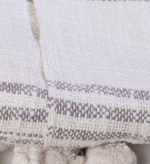 Patura decorativa din bumbac Kenia Alb / Gri, 160 x 121 cm (2)