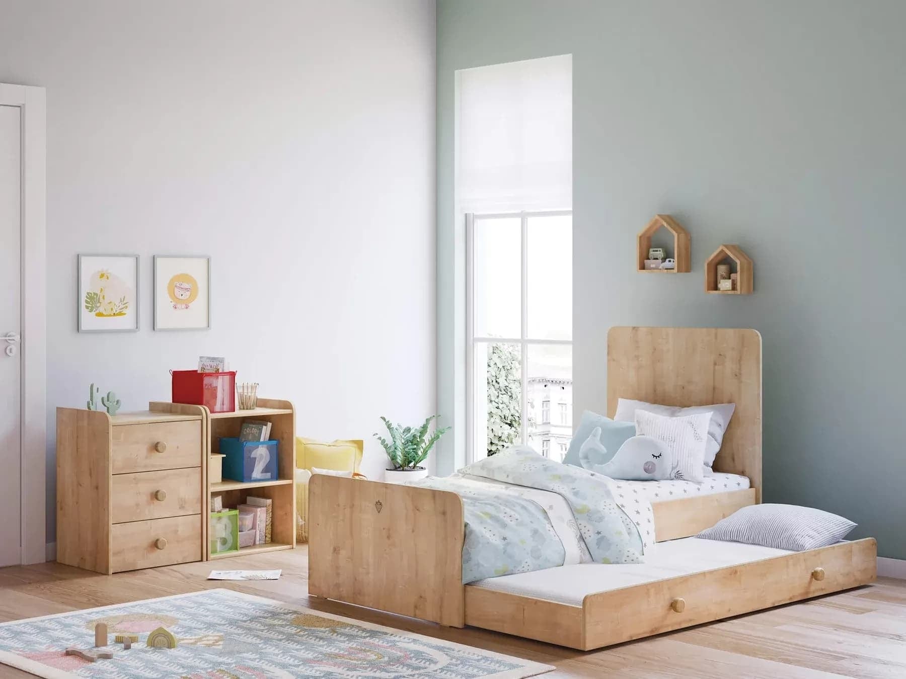Patut transformabil cu sertar din pal, pentru bebe Mocha SL Baby New Natur, 180 x 80 cm (2)