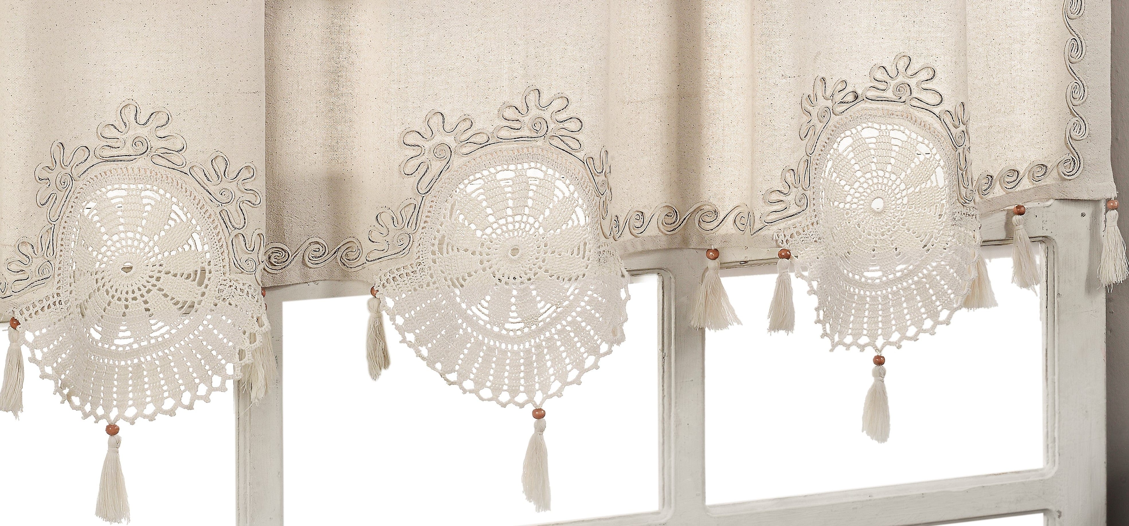 Perdea din bumbac si in Authentic Embroidered Bej (1)