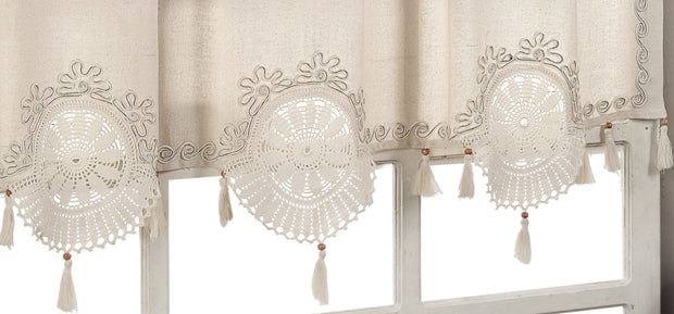 Perdea din bumbac si in Authentic Embroidered Bej (1)