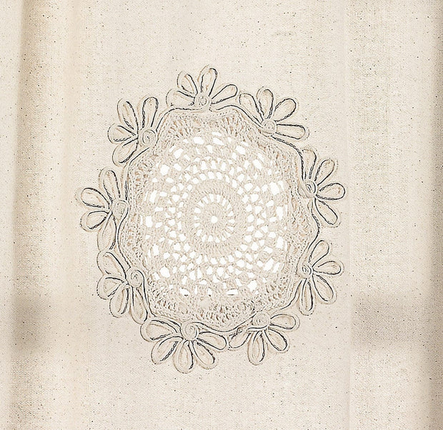 Perdea din bumbac si in Authentic Embroidered Bej (2)