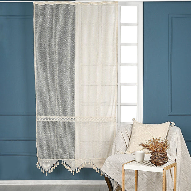 Perdea din bumbac Simple Lace Tulle Bej & OYOTR-CRT60 & OYOTR-CRT60 & OYOTR-CRT60