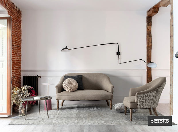 Perna decorativa Chantal Round Velvet Bej, Ø35xH15 cm (1)