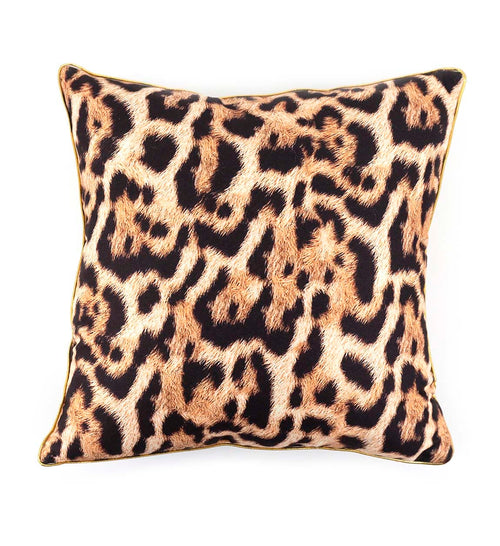 Perna decorativa cu husa detasabila, Leopard Multicolor, 45 x 45 cm