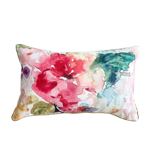 Perna decorativa cu husa detasabila, Olivia Long Watercolour Multicolor, 50 x 30 cm