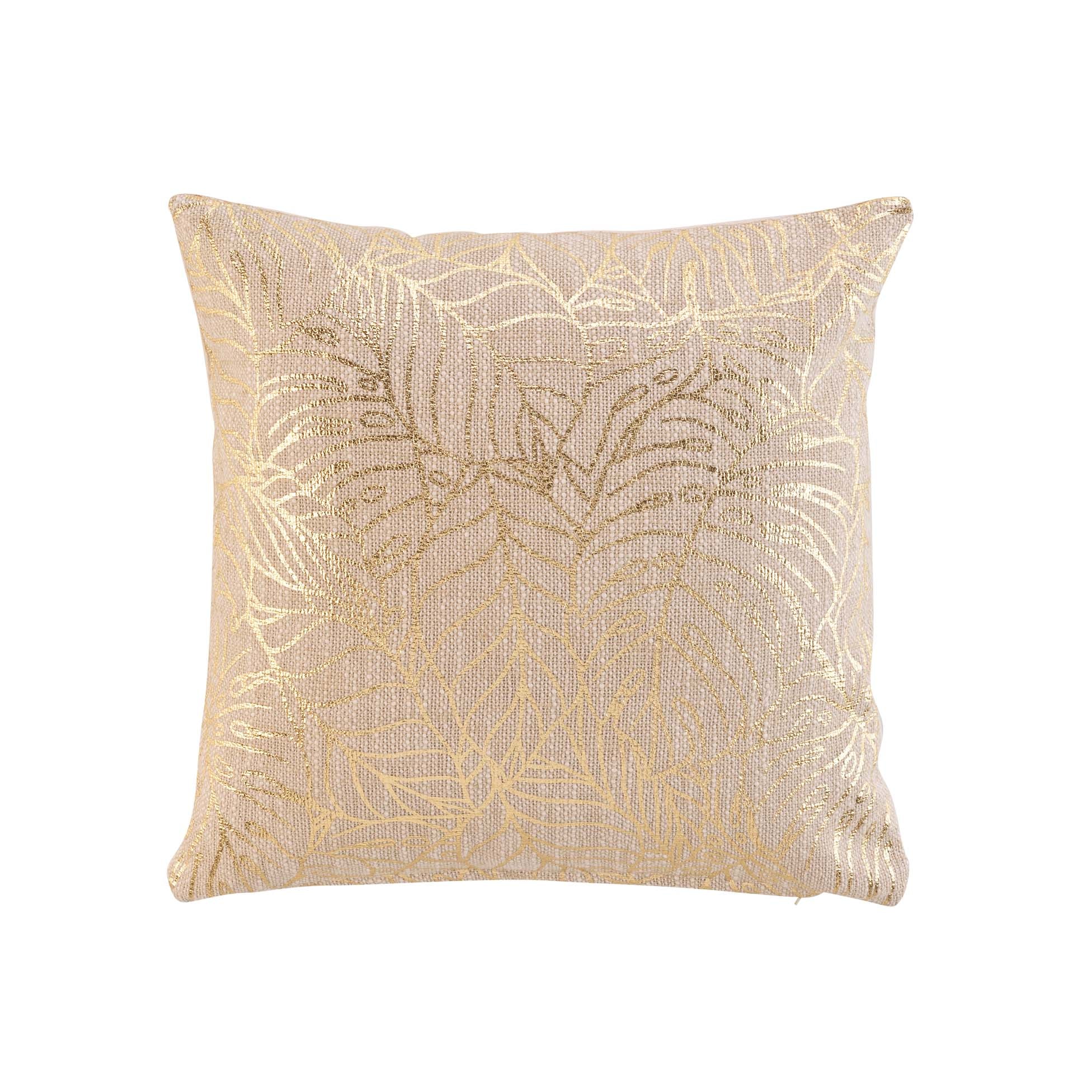 Perna decorativa cu husa detasabila, Solea Auriu, 40 x 40 cm