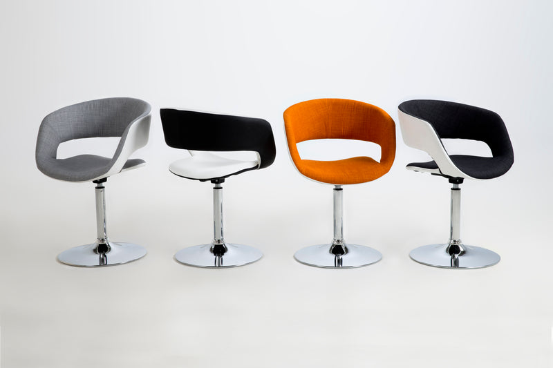 Set 2 scaune de bar tapitate cu piele ecologica si picior metalic Grace Negru / Alb, l54,5xA48,5xH104 cm (2)