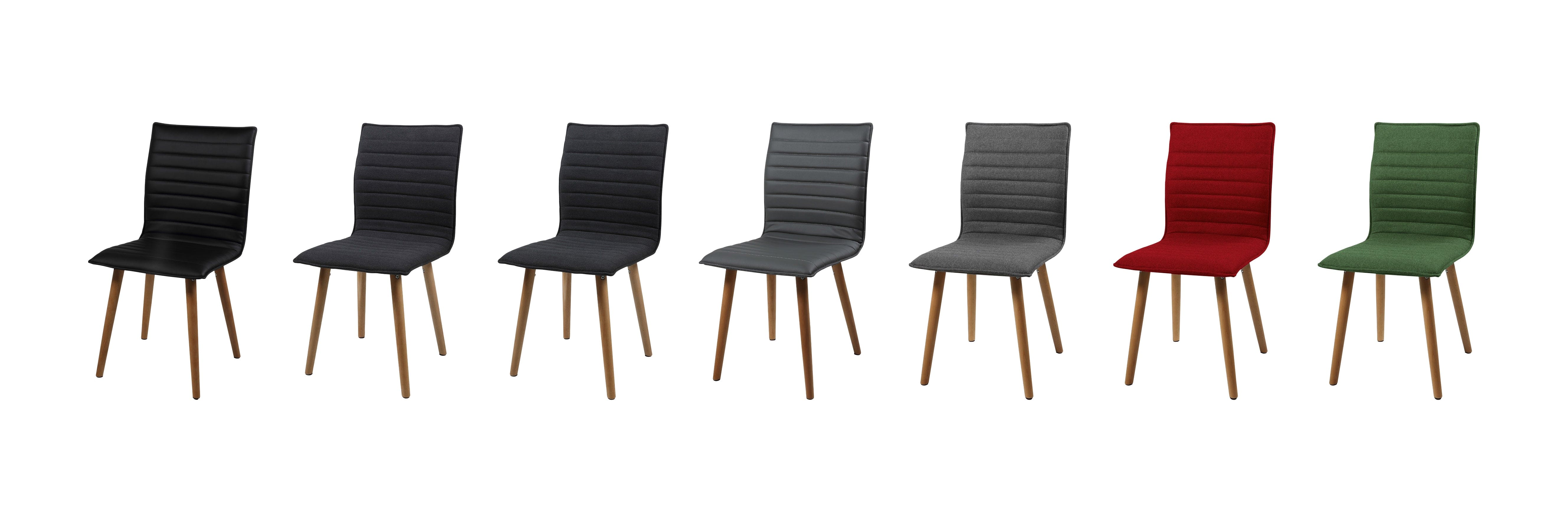 Set 2 scaune tapitate cu stofa, cu picioare din lemn Karla Dark Grey / Oak, l43xA55,5xH88 cm (5)