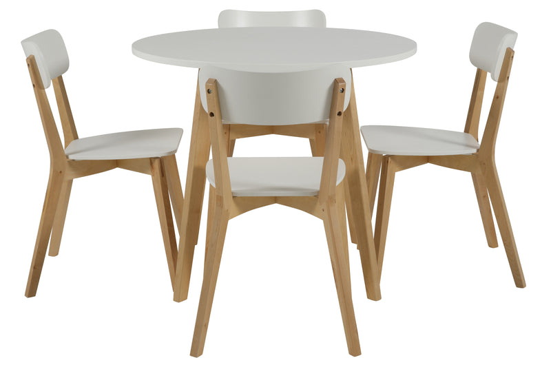 Set 2 scaune din lemn si MDF Raven White / Natural, l40,5xA48,5xH79 cm (3)