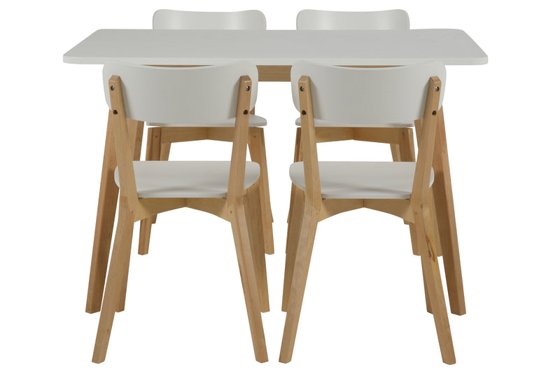 Set 2 scaune din lemn si MDF Raven White / Natural, l40,5xA48,5xH79 cm (4)