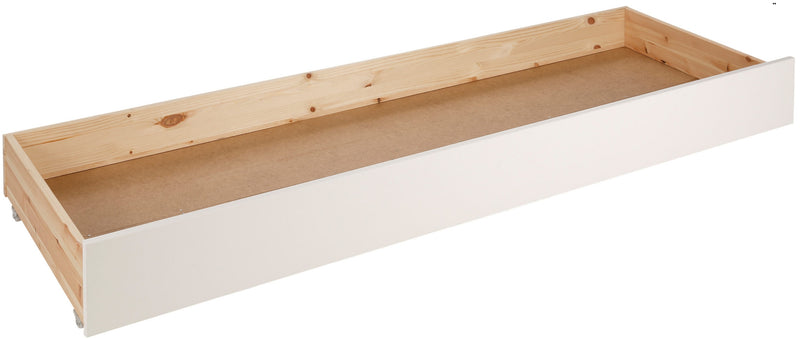 Pat extensibil din lemn de pin cu sertar, pentru copii Pino Capitan Alb, 90-180 x 200 cm (5)