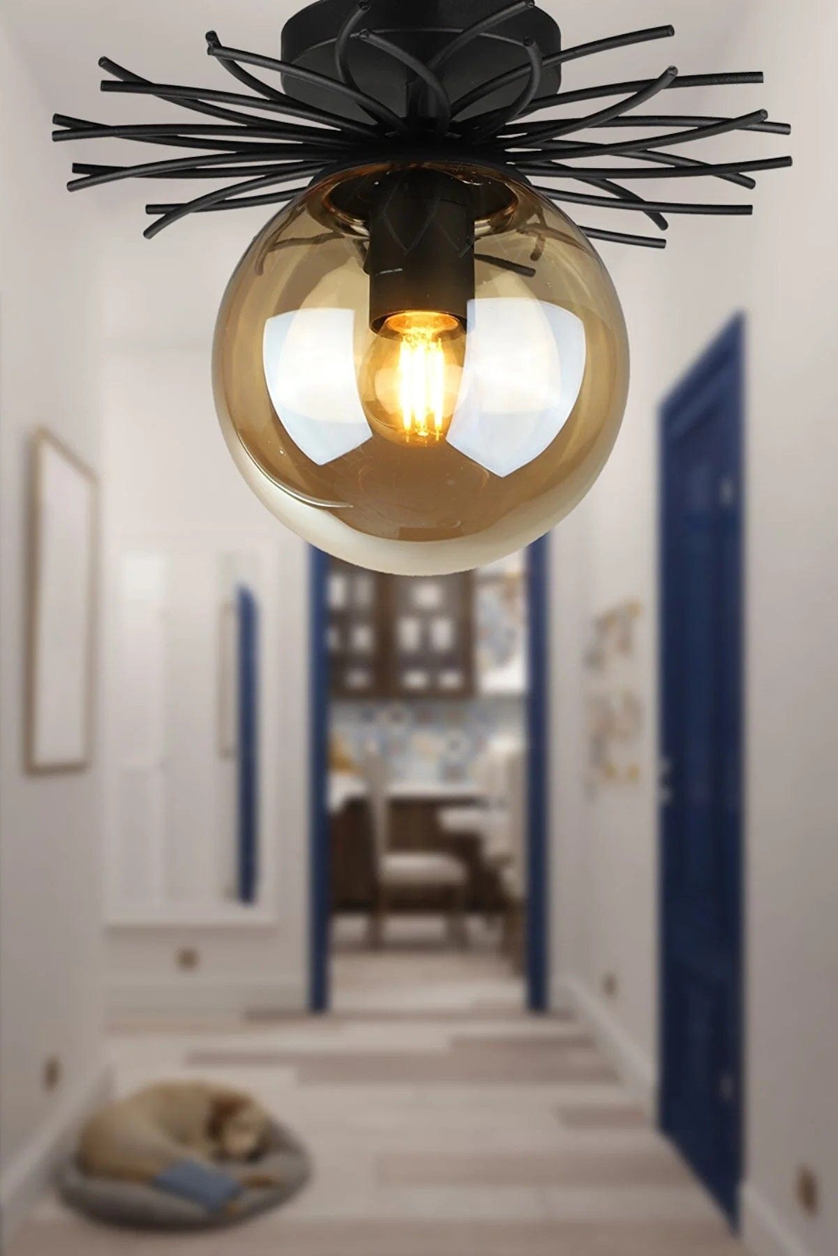 Plafoniera Tesla Negru / Alama (1)