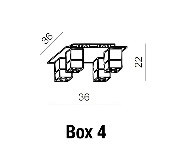 Plafoniera Box 4 Crom, AZ0178 (2)