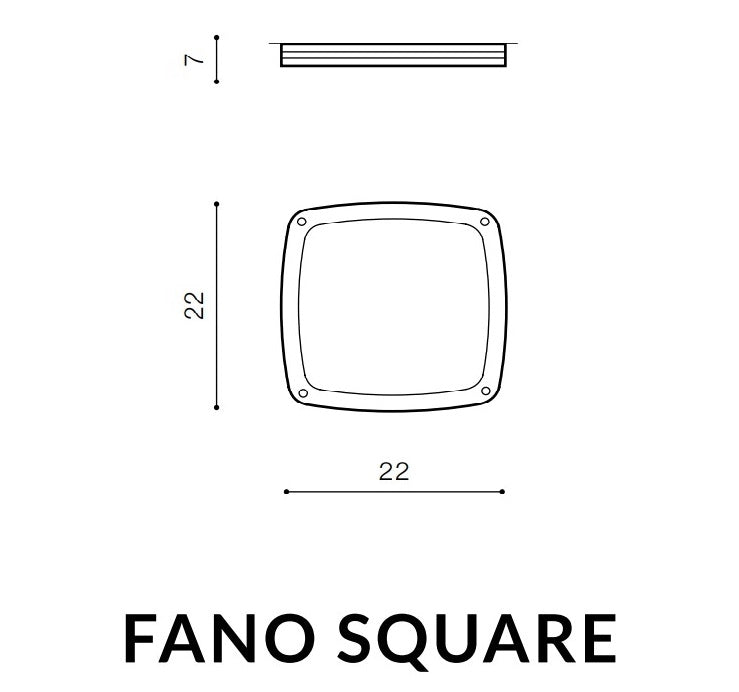 Plafoniera Fano Square Gri inchis, AZ2186 (3)