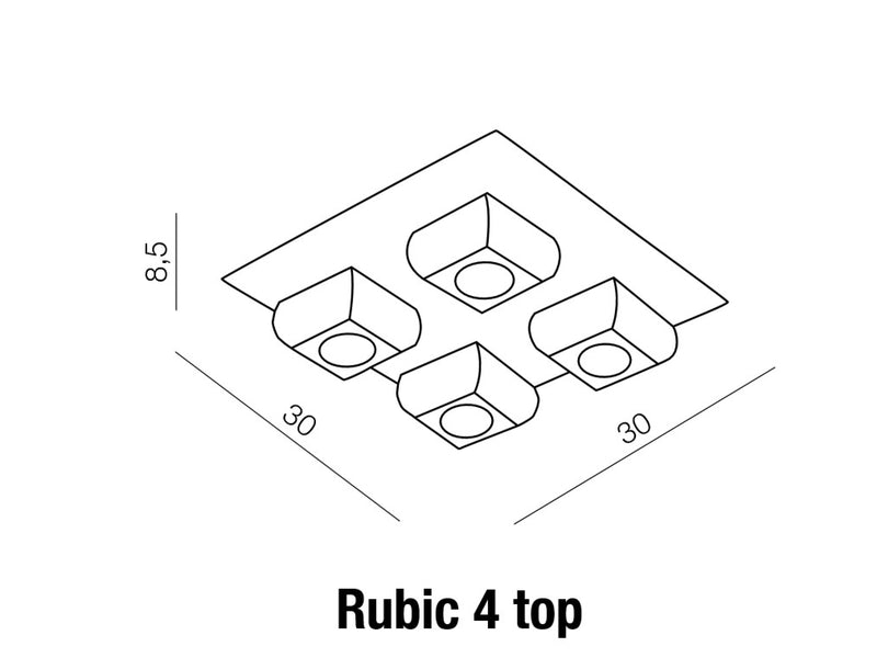 Plafoniera Rubic 4 Crom, AZ0492 (1)