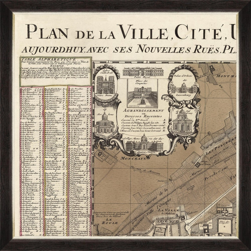 Tablou 6 piese Framed Art Plan De Ville Paris (6)