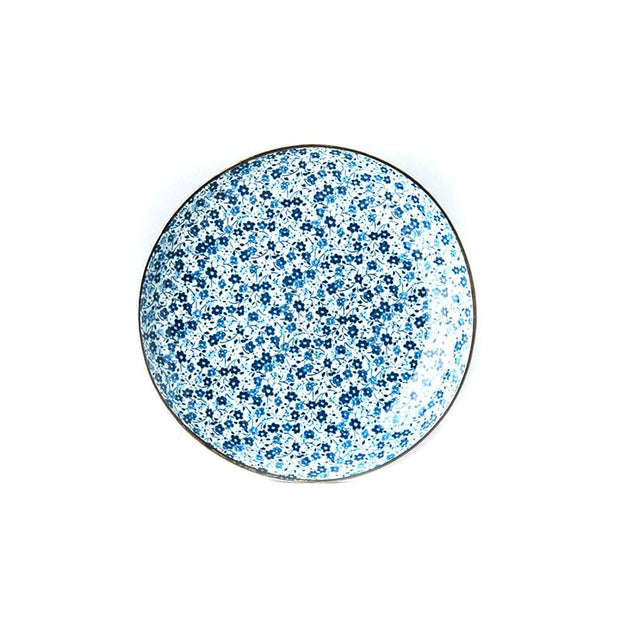 Platou pentru servire, din ceramica, Blue Daisy Albastru, Ø23xH4 cm