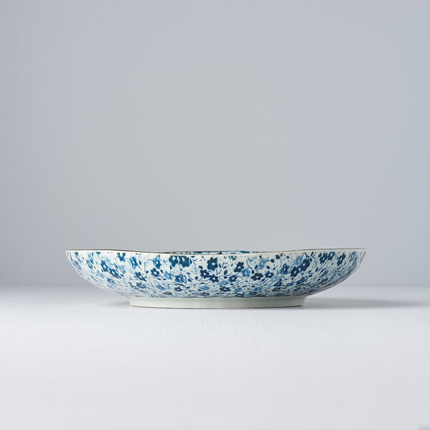 Platou pentru servire, din ceramica, Blue Daisy Albastru, Ø23xH4 cm (3)