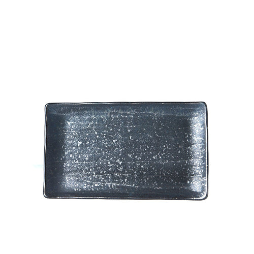 Platou pentru servire, din ceramica, Ibushi Negru, L22xl13xH2,5 cm