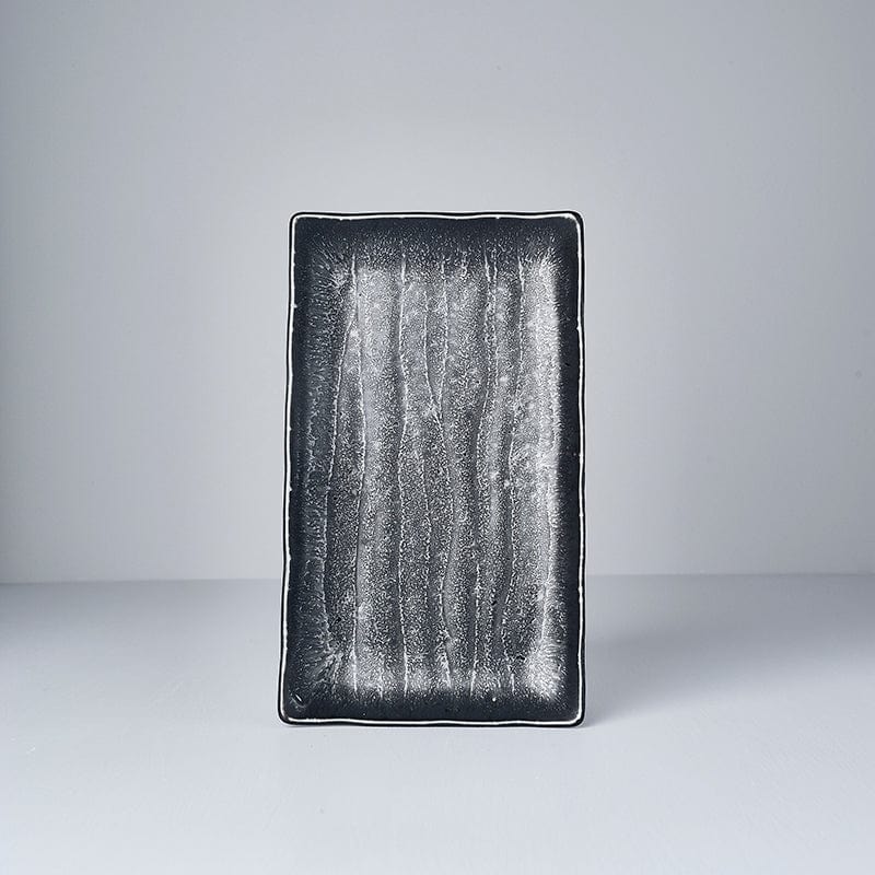 Platou pentru servire, din ceramica, Ibushi Negru, L22xl13xH2,5 cm (1)