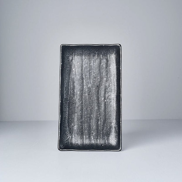 Platou pentru servire, din ceramica, Ibushi Negru, L22xl13xH2,5 cm (1)