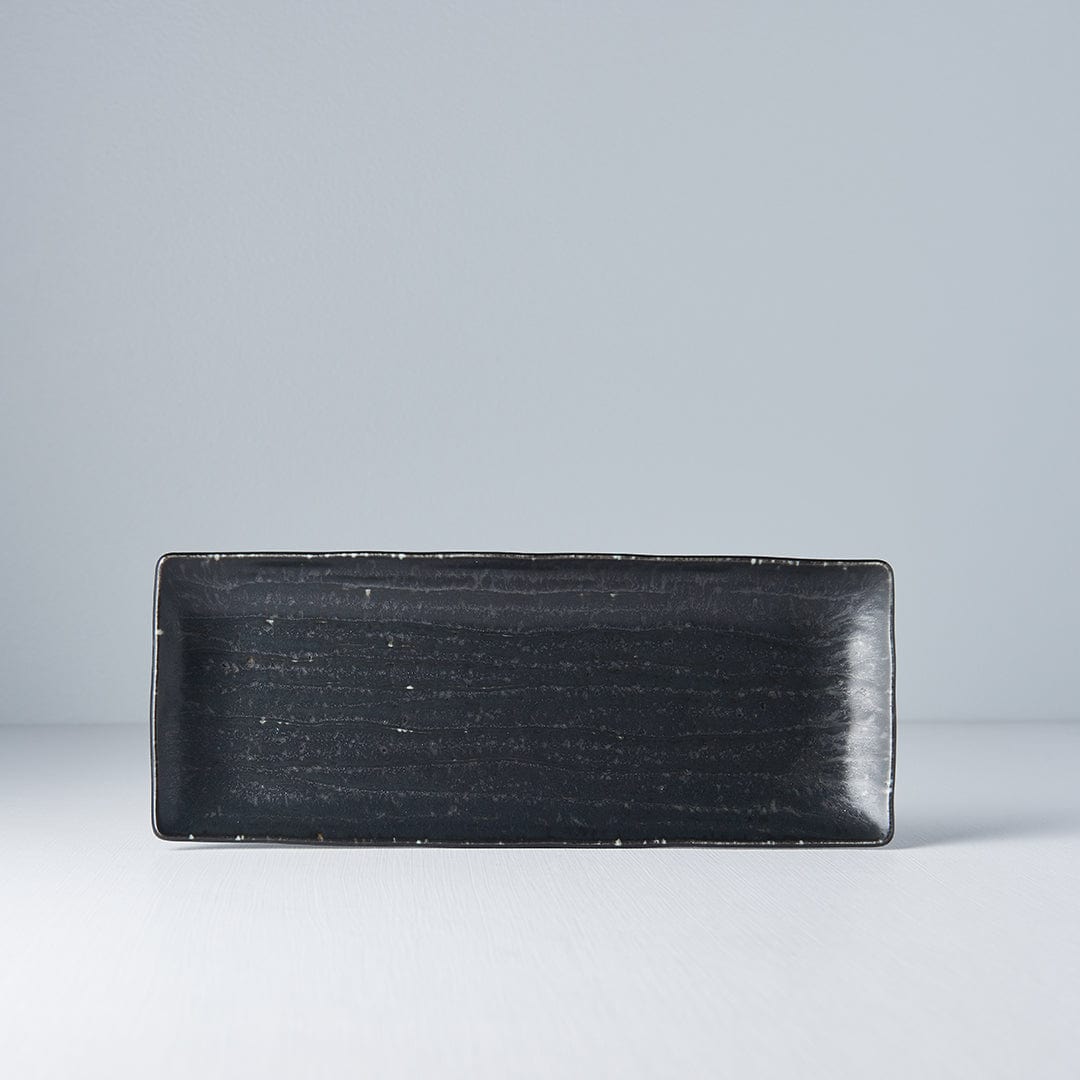Platou pentru servire, din ceramica, Ibushi Negru, L28xl11xH3 cm (3)