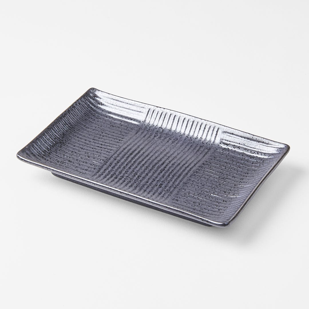 Platou pentru servire, din ceramica, Lines Negru, L21xl13xH2,5 cm (1)